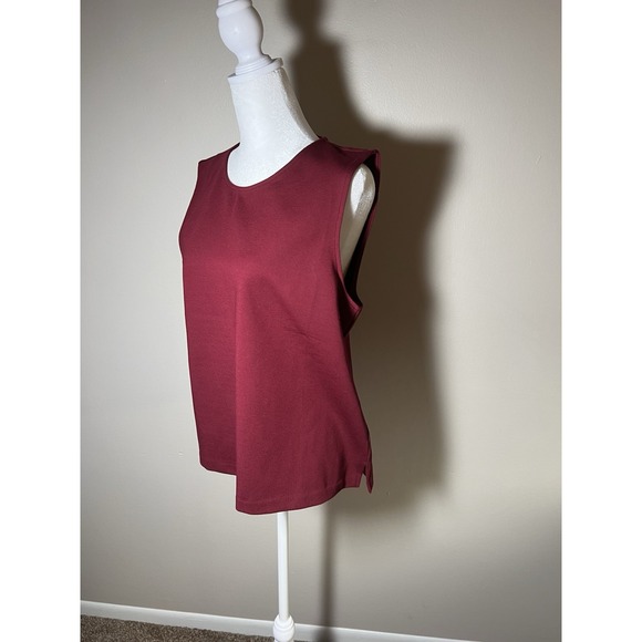 J. Crew Tops - J Crew Women's Red Jeweled button-back ponte top Size L Valentines